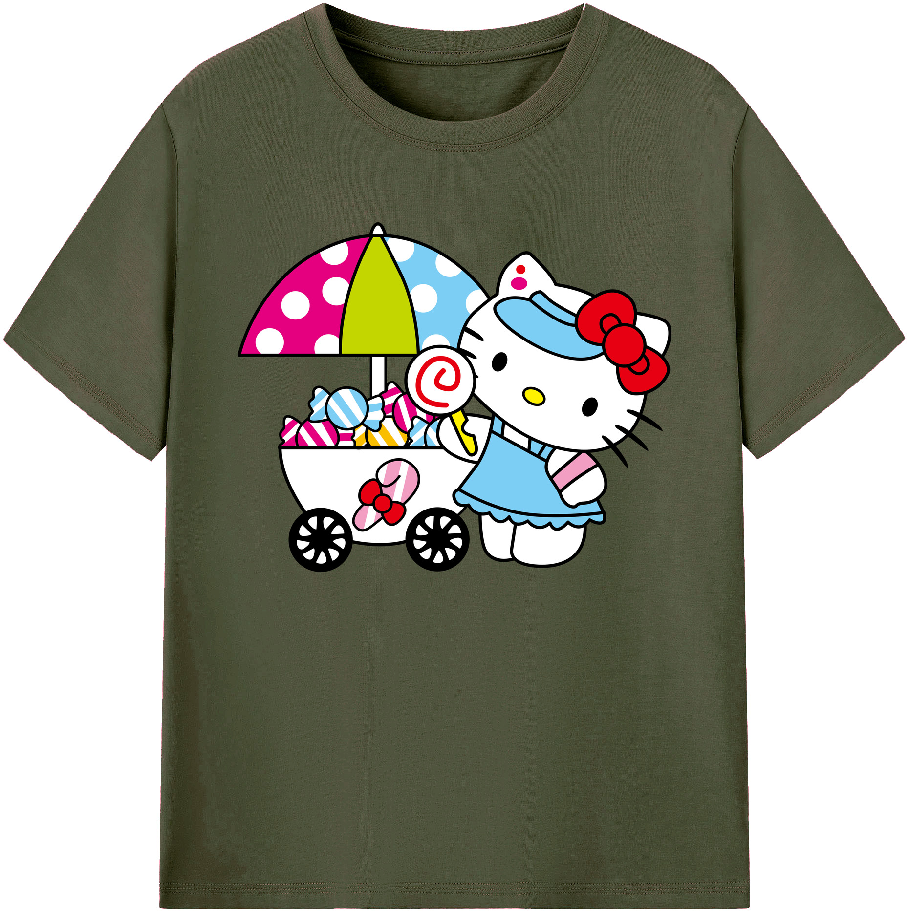 （画像用） Hello Kitty ハローキティ 綿100％ メンズ半袖Tシャツ｜肌触りやわらか＆通気性